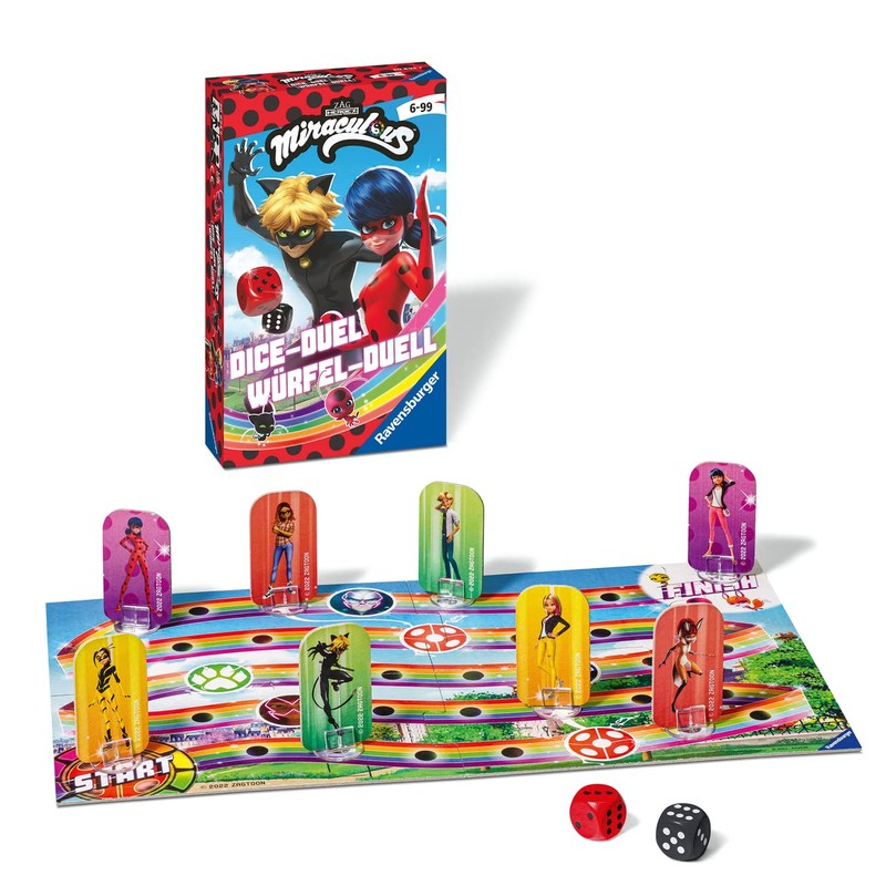 Ravensburger 20893 Miraculous Dice Duel, Exciting Dice Game with Lady
