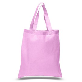 Durable 100% Cotton Tote Bag Reusable Shopping Swag Art Craft Blank Tote Bag (Light Pink)