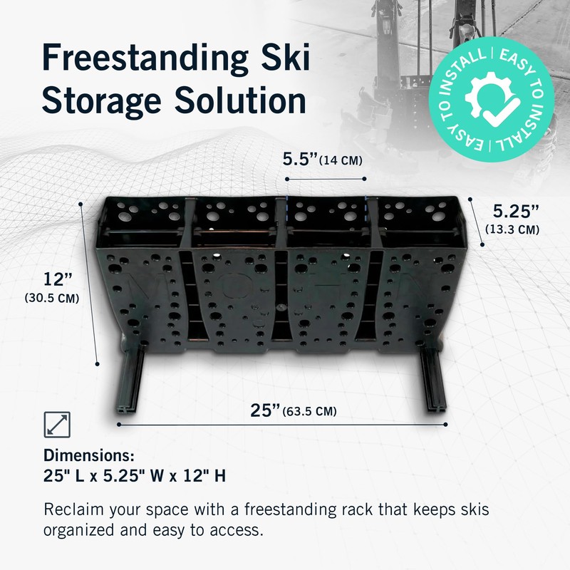 StoreYourBoard Telluride Ski Storage Rack – Freestanding Ski Rack for