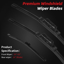 OTUAYAUTO Premium Windshield Wiper Blades - Replacement for Volvo XC90 2016-2023 XC40 2019-2024 V90 2017-2023- All-Weather Performance Top Lock Front and Rear Wipers, 24"+20"+14" (Pack of 3)