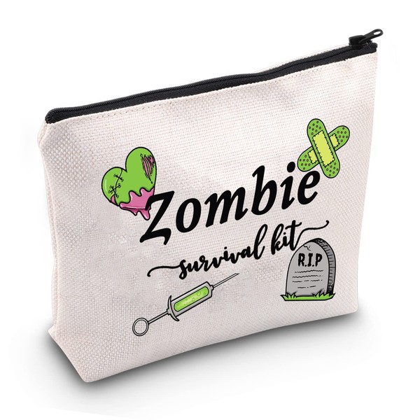 JXGZSO Bolsa de supervivencia zombi para regalo de amante de los zombies, bolsa de maquillaje para cara de, Bolsa de maquillaje de cara zombi