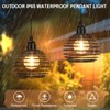 Lightess Outdoor Chandelier for Gazebo Lights Battery Operated, Black Battery