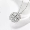 Collar Convertible Plata 925 Corazón Y Trébol De 4 Hojas
