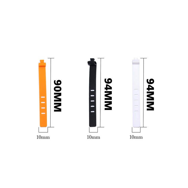 Fgen 30pcs Data Cable Silicone Cable Tie 3 Holes 4