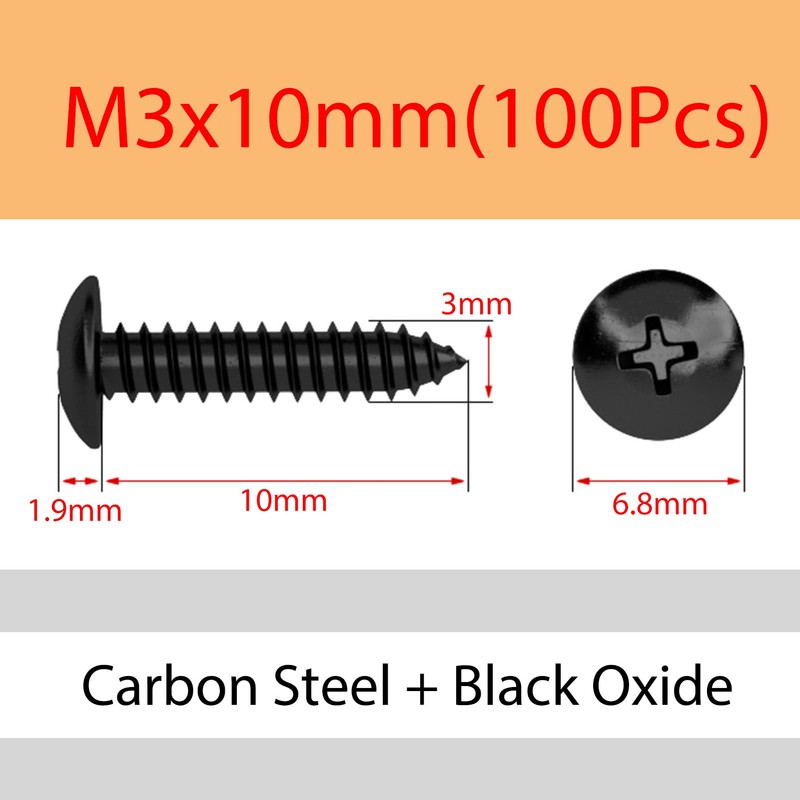 MOOPW Round Head Wood Screws - Carbon Steel Screws Phillips