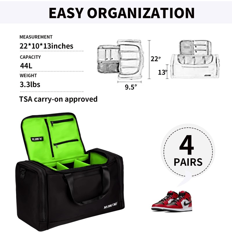Sneaker Bag for Travel, Premium Multi-functional Duffel Bag, Gym Training