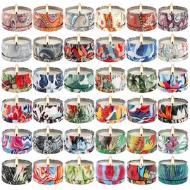 WPONSZU Set 36Pack Scented Candles Gifts Soy Wax Travel Tin Jar Candles for Home 2.5 OZ jar Candles for Mom for Christmas, Birthday, Thanksgiving, Mother's Day