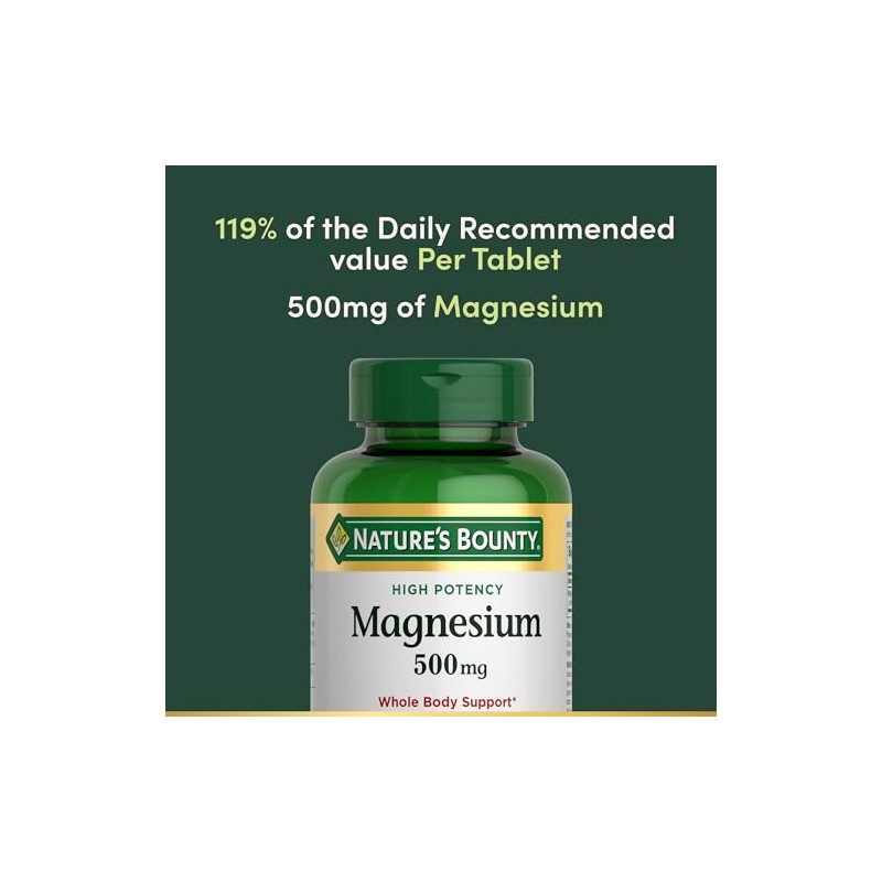 Natures Bounty Magnesium By Natures Bounty, 500mg Magnesium for Bone