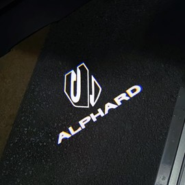 New Alphard 40 Series Vellfire Courtesy Light, Car Curtain Lamp, Fade-Resistant, LED Logo Projection Curtain Light, Door Light, Set of 2 Tools, Compatible with Toyota Alphard 40 Series