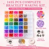 1435 Pcs Glass Beads for Bracelet Making kit, 34 Colours