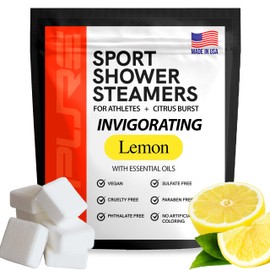 Sport Shower Steamers - Made in USA with Natural Lemon Essential Oil, Aromatherapy, Stress and Sinus Relief, Muscle Recovery for Athletes, Best Unique Birthday Gifts for Self Care Relaxation