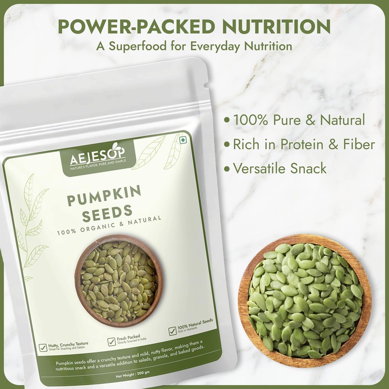 AEJESOP Raw Unsalted Pumpkin Seeds, 7.05 oz(200g)