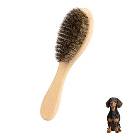 Soft Boar Bristle Dog Brush for Short Haired, Gentle Deshedding & Grooming Tool, Ideal Pet Hair Brush, Puppy Essentials for Grooming and Shedding ， Small