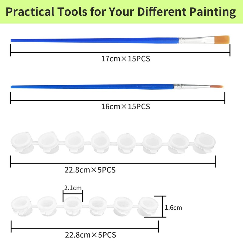 Annickee 40 Pcs Paint Brushes Set, 10Pcs 3ml Empty Paint