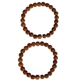 NAISHA Rudraksha Stretchable Bracelet Rudraksha 5 mukhi Paanch mukhi 5 face Bracelet for Meditation Yoga 7 mm Size (Pack of 2)…