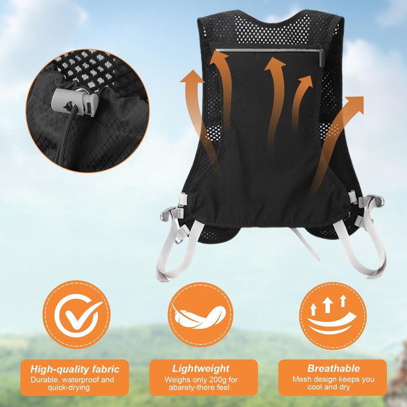 Running Vest for Men and Women, Ultralight Reflective Hydration Backpack