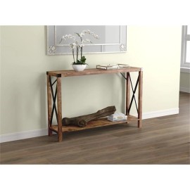 Safdie & Co. 46"L 1-Shelf Metal Sides Console Table in Brown Reclaimed Wood