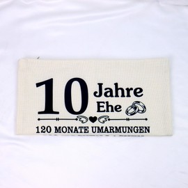 10-Year Wedding Anniversary Cushion Cover Gift for Couples, 10 Years of Marriage, Gifts for Her Him Wedding Gift for Wife Husband Mum Dad Couple, Anniversary Keepsake Ideas (10 Yrs)