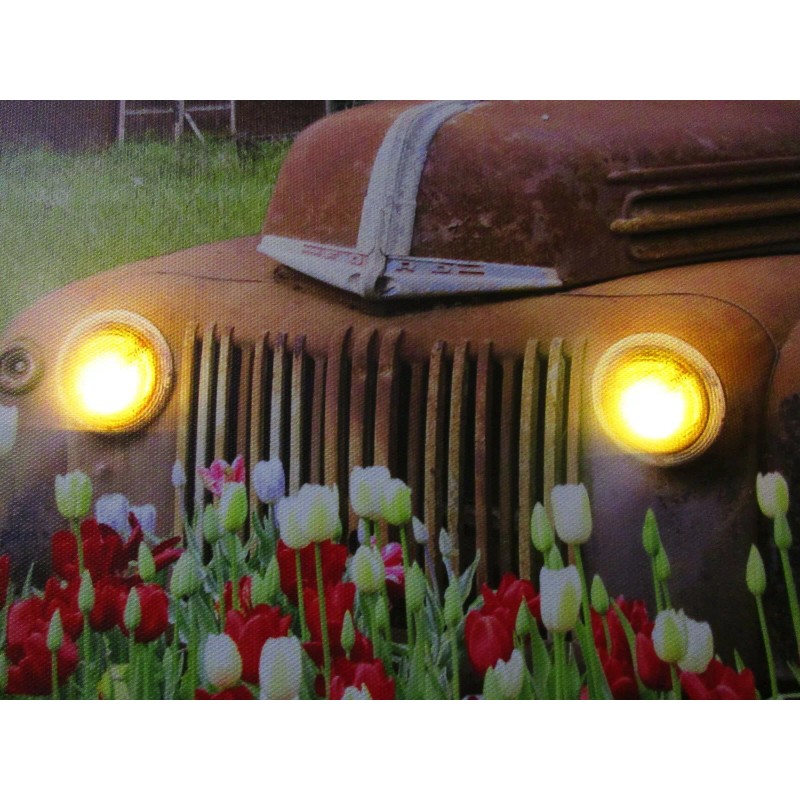 Ford Rusty Farm Truck Print Lighted LED Headlights Ford Truck