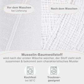 Laleni Baby Burp Cloths Set of 10 Pure Cotton – Non-Toxic Muslin Cloths Baby 70 x 70 cm – Absorbent Muslin Cloths Baby Muslin Cloth Baby as Muslin Nappies – Washable Muslin Cloths – White