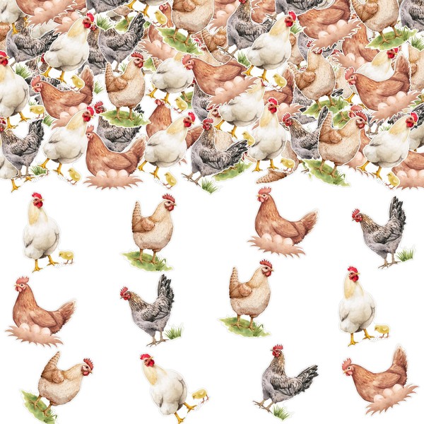 Funmemoir Chicken Party Decorations 200PCS Chicken Confetti Chicken Themed Birthday