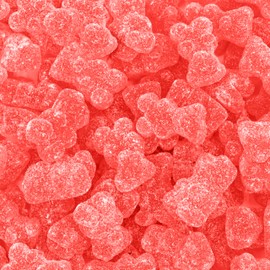 Sour Bears Gummy Candy | 1 Pound Bag | Gelatin Free Chewy Pink Candy | Strawberry Jelly Bears for Baby Showers, Gender Reveal, Party Favors, and Dessert Decorating