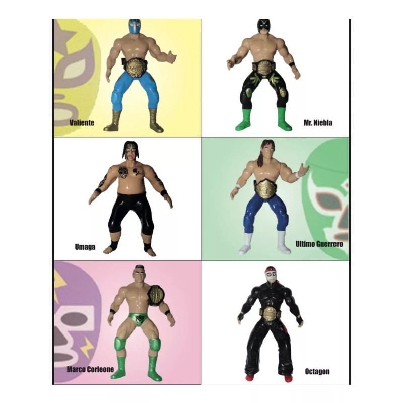 Didier Market Pack 5 Muñecos Luchadores Coleccionables Lucha Libre