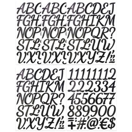 Stick On Alphabet Number Stickers 2 Inch, 4 Sheets Vinyl Letter Stickers and 1 Sheet Sticky Number Sticker for Scrapbook, DIY & Craft