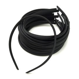 (TUISKU) Satin Headband 10mm Width 20 Pieces Hair Access Craft Handmade Choose Color (Black)