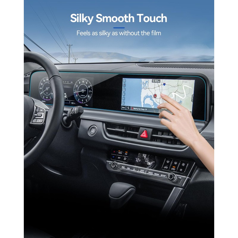 LANTU 2PCS Car Screen Protector for 2024 2025 Kia Seltos
