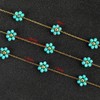 UMAOKANG 3 Meters Blue Crystal Flower Chain for Jewelry Making