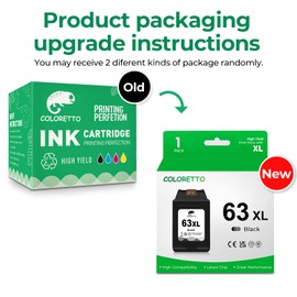 COLORETTO 63XL Ink Cartridges for HP Officejet 3830 4650 5212 5255 5258 Envy 4512 4516 4520 Deskjet 1112 2130 2132 3630 Printers as Replacement of HP 63 XL hp63 hp63xl hp Ink 63 (1 Black)