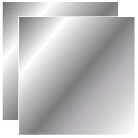 Q-BICS Flexible Mirror Sheets 7" X 7" Soft Non Glass Cut to Size Craft Plastic 2 Sheets"Peel Off Protective Cover Sheet" Peel Back Sticker and Stick No Glue … (Box)