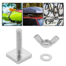 YINETTECH 4Pcs Stainless Steel M6x28mm T-Track Adapter 19.2x19.2x4mm Square Head Bolts Suitable for Bike Racks Ski Holders Snowboard Holders