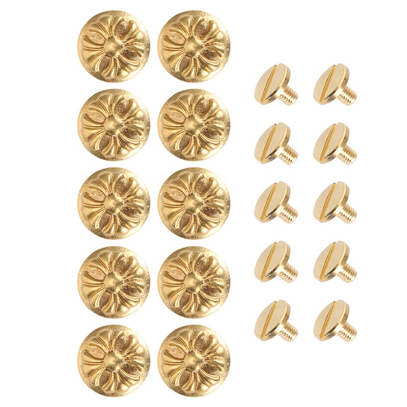 10 Sets Rivets Studs Screw 13mm Chrysanthemum Leathercraft Button Decoration