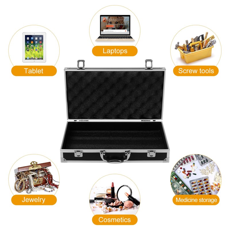 Homoyoyo 14 Inch Aluminum Tool Case, Portable Carrying Case with