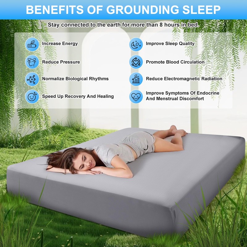 panthem Grounding Bed Sheet 35cm Deep Grey Double Fitted Sheet,