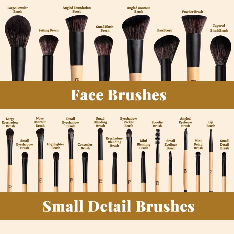 BS-MALL Double-ended Makeup Brush Set With Concealer Brush & Foundation
