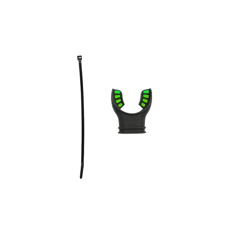 Scuba Choice Ultra Black Silicone Mouthpiece with Regulator Tie -