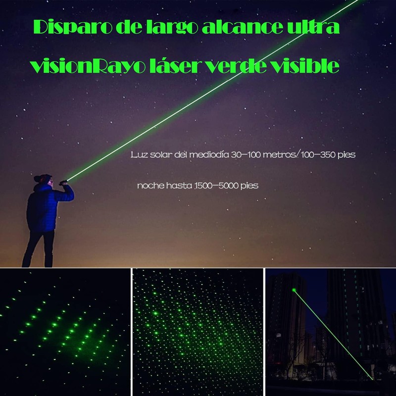 Linterna de luz verde, Carga USB, Adecuado para Acampar, Cazar,