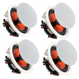 STUDIOFINIX 6.5 Inch Ceiling Speakers 600 Watts Flush Mount, Great for Home Theater, Living Room, Office,Kichten,Study Room,Basement,Covered Patio and Flush Mount(4 Speakers)