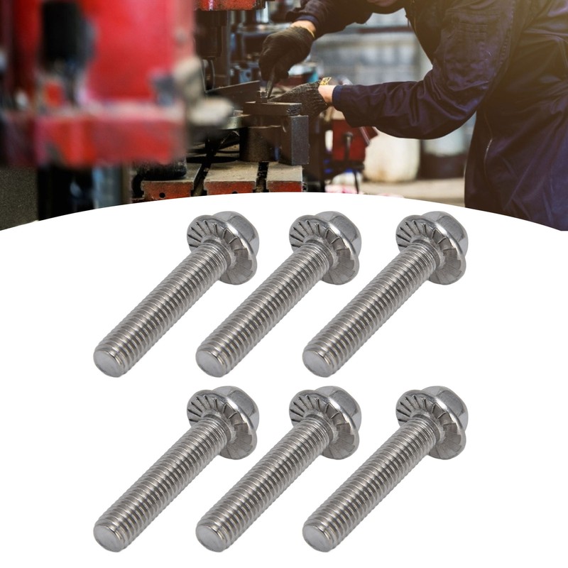 20Pcs M10x1.5 Screw Bolts A2‑70 Stainless Steel Flanged Hex Head