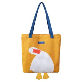 Phaoullzon Cute Canvas Tote Bag Funny Duck Bags Goose Hobo Large Kawaii Shoulder Crossbody Bag
