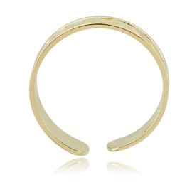 AVORA 10K Yellow Gold Adjustable Diamond-cut Leaf Toe Ring