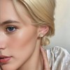 Aleasha Cluster Pearl Earrings Gold Small Pearl Stud Earrings for