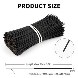 Twist Cable Ties Pack of 1000 Cable Tie Bindings Reusable Plastic Coated Iron Wire Cable Ties for Bundling Fastening Crafts 15 cm Black