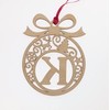 Laser cut Christmas tree bauble decoration: Letter K