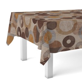 Martina Home Tambre Oilcloth Tablecloth 140 x 140 cm Brown