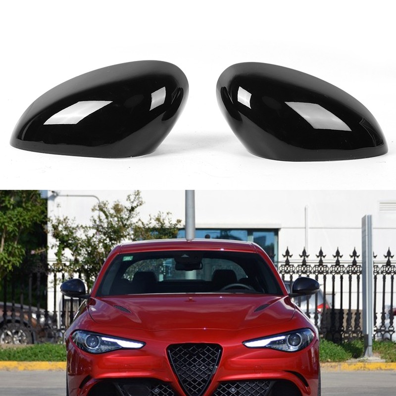 2pcs Side Rearview Mirror Cover Decorative Housing Fit for Alfa