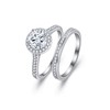 EVER FAITH Sparkly Round Cubic Zirconia Wedding Ring Beautiful Eternity